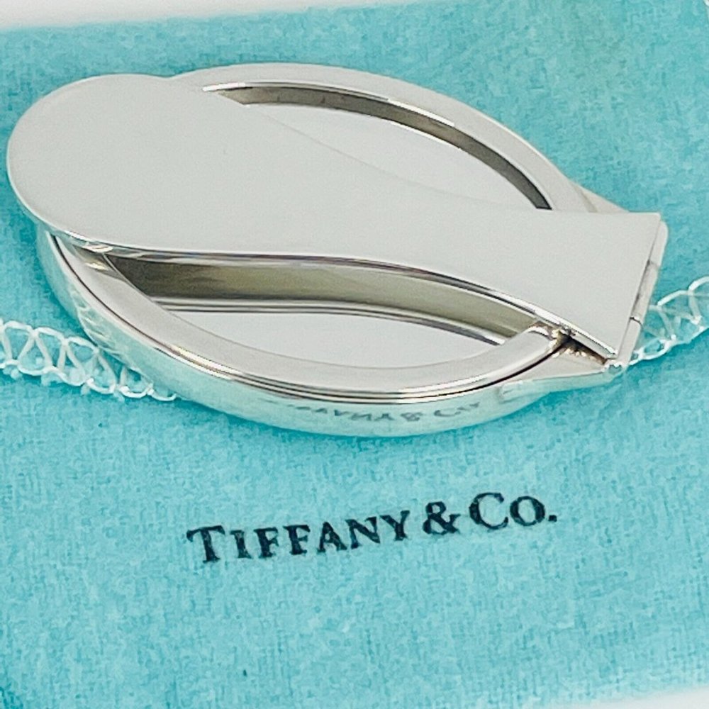 Vintage Tiffany & Co Makeup Cosmetic Folding Purse Mirror Compact in Silver - Picture 4 of 7